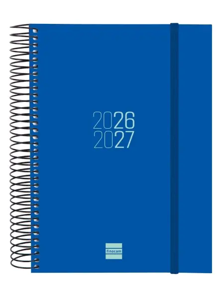Finocam Espir Agenda Escolar 26/27 - 1 Dia Por Pagina - Formato E10 - 155X212Mm - Tapas De Polipropileno - Papel De 70G/M2 - Espiral Metalica - Esquinas Microperforadas - Color Azul
