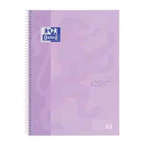 Oxford Cuaderno A4+ 80 Hojas Microperforadas Cuadricula 5x5mm Tapa Extradura Malva Pastel
