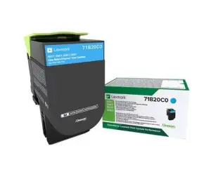 Lexmark Cartucho de Tóner Original Cyan 71B20C0/71B0020 para Impresoras CS317/CS417/CS517/CX317/CX417/CX517