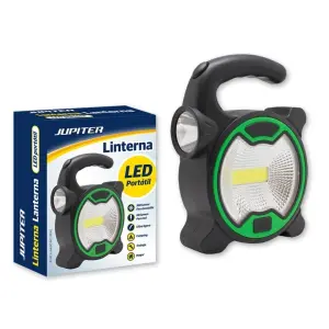 Jupiter Linterna COB + 1 LED 160lm - Foco LED 60lm - Funciona con 3 Pilas AA