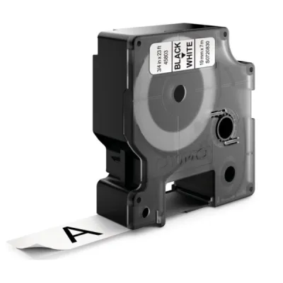 Dymo Cinta Transferencia Térmica D1 Negra sobre Blanco 19mm x 7m para Rotuladora LabelManager