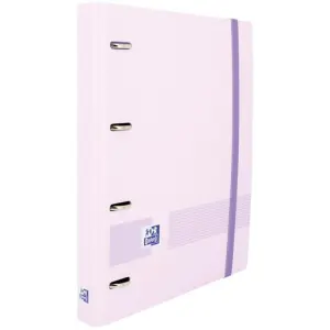 Oxford Carpeta 4 Anillas 35mm A4+ Polyfoam Malva Pastel con Recambio 5x5