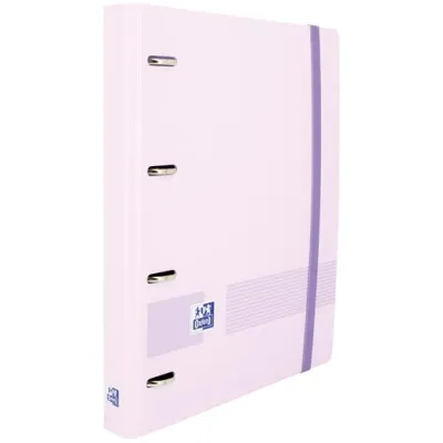 Oxford Carpeta 4 Anillas 35mm A4+ Polyfoam Malva Pastel con Recambio 5x5