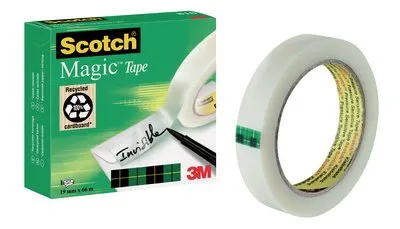 Scotch Magic Cinta Adhesiva Invisible 810 Rollo 19Mm X 66M Caja Individual