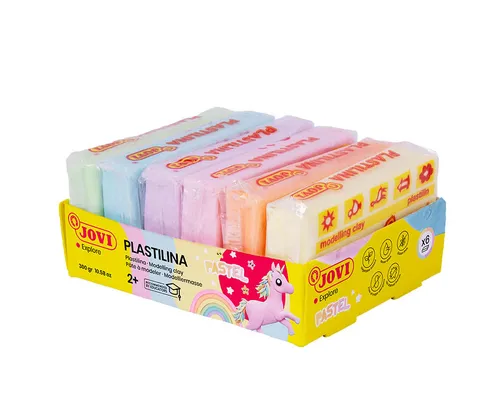Jovi Plastilina Pastilla 50Gr Colores Surtidos Pastel Caja 6 Ud
