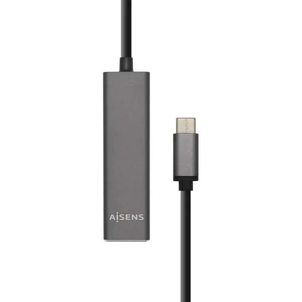 Aisens Hub USB 3.1 USB-C a 4x USB Tipo A Gris 15 cm