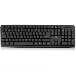 Ewent Teclado con Cable - Diseño Slim - Cable USB-A de 1.35m - Color Negro