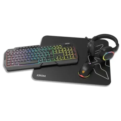 KROM Kenta 4 en 1 RGB Gaming Combo Negro