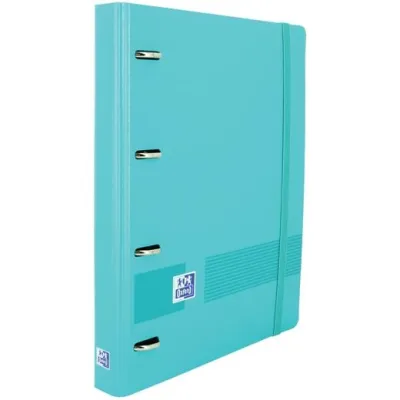Oxford Live & Go Carpeta 4 Anillas 35mm A4+ Polyfoam con Recambio 5x5 Aqua