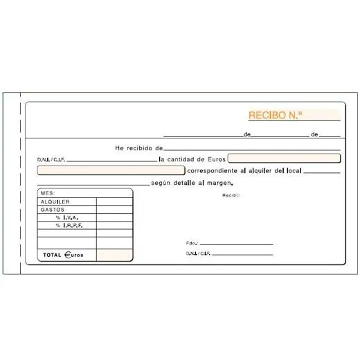 Loan Talonario Recibo Alquiler Iva Tercio De Folio Duplicado Autocopia