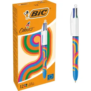 Bic Bolígrafo Retráctil 4 Colores Punta Media 1.0mm Tinta a Base de Aceite