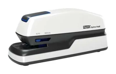 Rapid Grapadora Eléctrica de Sobremesa Optima GripE + 1000 Grapas - Hasta 20 Hojas - Gris/Negro