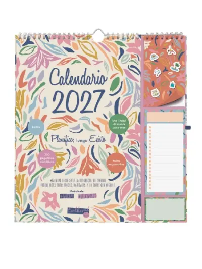 Finocam Calendario de Pared Anual 2027 Mes Vista 300x340mm Espiral Doble