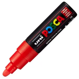 Posca PC-7M Marcador de Pintura Rojo - Punta de Bala 4.5-5.5mm, Tinta Base Agua