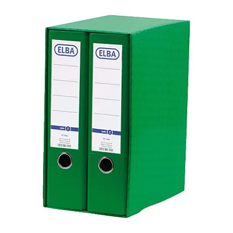 Elba Rado Top Módulo 2 Archivadores Palanca A4 80mm Verde Forrado Plástico