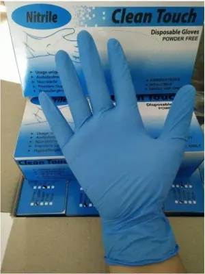 Guantes De Nitrilo Sin Polvo Talla M Azul - Caja De 100 Unidades