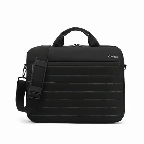 Coolbox BAG15-1n Maletin para Portatil 15.6" - Acolchado Interior - 2 Compartimentos y Bolsillo Exterior - Color Negro