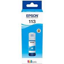 Epson Tinta Bote Cian Ecotank Et-5850, Et-5800, Et-16650, Et-16600, Et-5880, Et-5170 - Nº 113