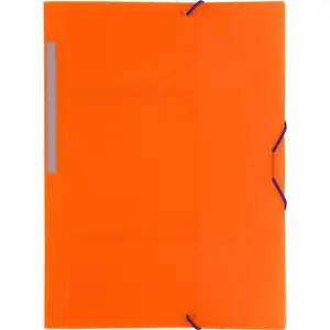 Grafoplás Carpeta Con Gomas ColorGraf Folio 3 Solapas PP Naranja Translúcido