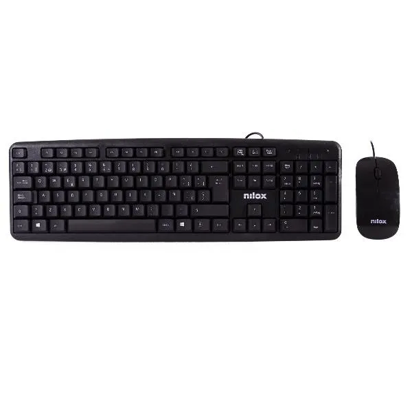 Nilox Combo Teclado + Ratón Flat Cable Usb Negro