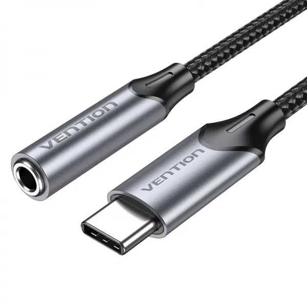 Vention Adaptador Audio Jack 3.5mm Hembra a USB-C 0.10m Color Gris