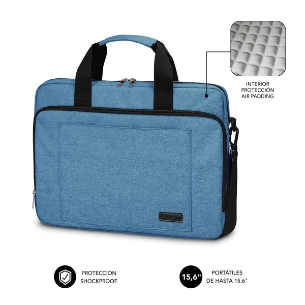 Subblim Maletín Para Portátiles Hasta 15.6" - Protección Air Padding - Poliester Oxford Repelente - Azul