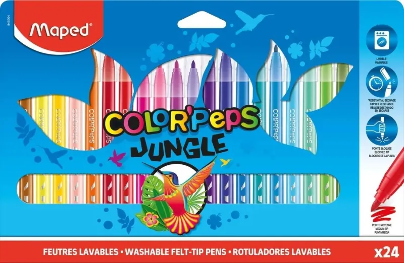 Maped Rotuladores Color'Peps Jungle Estuche de 24 Surtidos