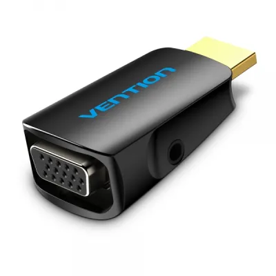 Vention Adaptador HDMI Macho a VGA Hembra con Audio Jack 3.5mm - Negro