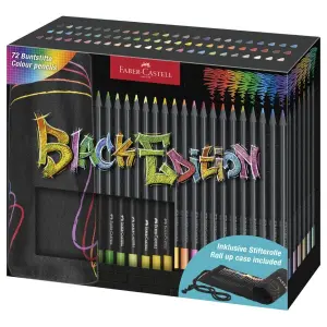 Faber-Castell Black Edition Pack Enrollable de 72 Lápices de Colores Mina Supersuave