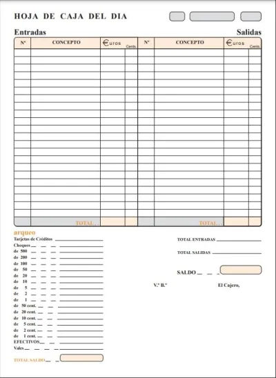 Loan Talonario Arqueo De Caja Folio Sin Copia