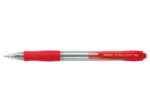 Pilot Bolígrafo Retráctil SuperGrip 1.0mm Punta Redonda Tinta de Aceite Color Rojo