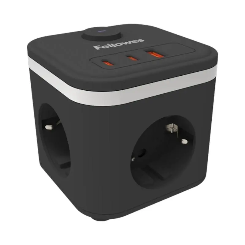 Fellowes Cubo Multienchufes Sobremesa 3 Tomas 230V + 2x USB-C 20W + 1x USB-A 18W