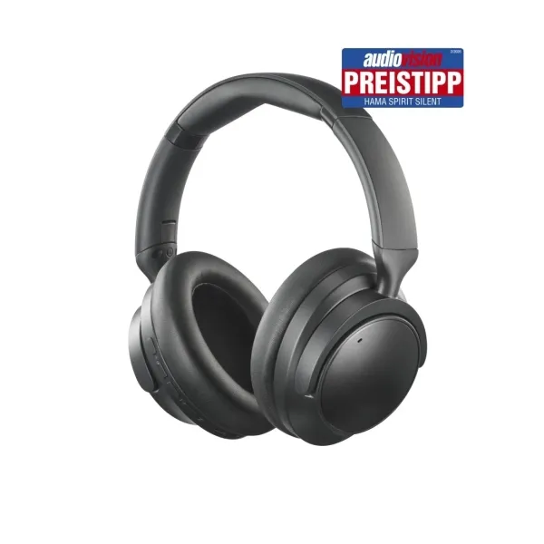 Hama Spirit Silent Auriculares Con Microfono Omnidireccional - Bluetooth - Diadema Ajustable - Plegable - Asistente De Voz - Carga Por Usb-C - Color Negro