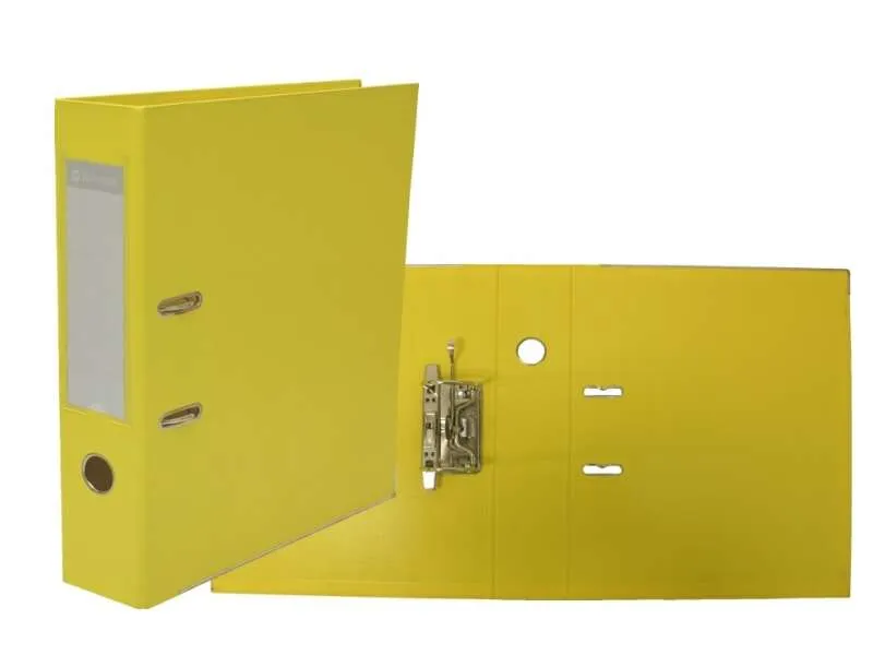 Bismark Archivador A-Z Pvc A4 Lomo 75Mm - Gran Resistencia - Tarjetero En El Lomo - Cartoneras Metalicas En El Borde Inferior - Mecanismo De Palanca - Color Amarillo