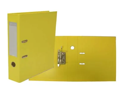 Bismark Archivador A-Z PVC A4 75mm Amarillo con Tarjetero y Cartoneras Metálicas