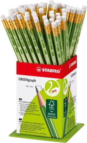Stabilo GREENgraph Expositor Con 60 Lápices De Grafito HB 2.2mm 100% Madera Sostenible