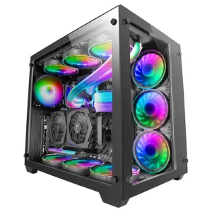 Mars Gaming MCV3 E-ATX Caja Negra XXL Premium Doble Ventana Cristal Templado