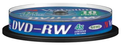 Verbatim DVD-RW 4.7GB 4X - Tarrina de 10 Unidades