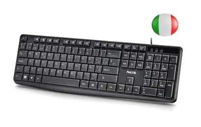 NGS Funky V4 Teclado USB QWERTY Portugués 12 Teclas Multimedia Membrana Silenciosa 1.5m Negro