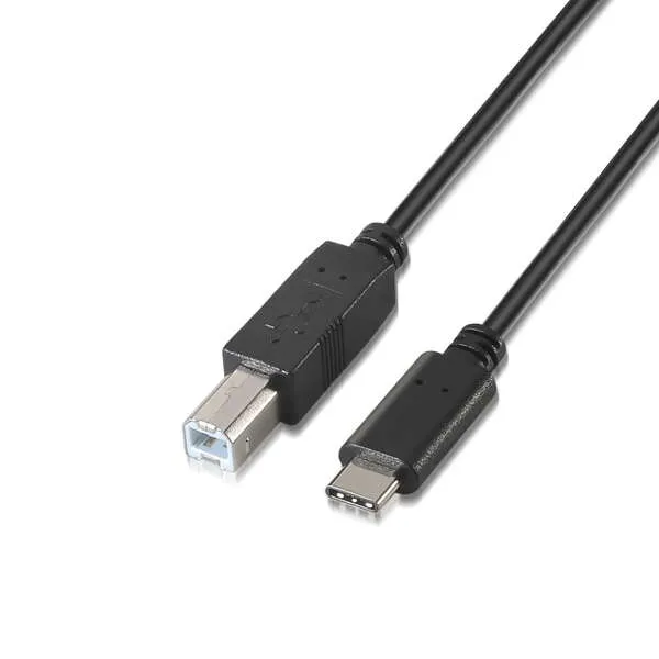Aisens Cable USB 2.0 Impresora Tipo USB-C/M a B/M Negro 1.0M