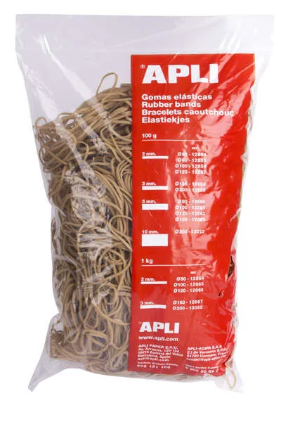 Apli Goma Elástica Marrón Caucho 80x2mm 1kg