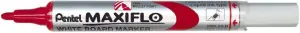 Pentel Maxiflo Rotulador para Pizarra Blanca, Punta de Bala 2mm, Color Rojo, 50% Reciclado