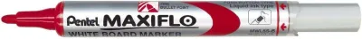 Pentel Maxiflo Rotulador para Pizarra Blanca, Punta de Bala 2mm, Color Rojo, 50% Reciclado