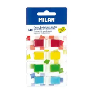 Milan Bloc de 140 Puntos de Página Transparentes Removibles 45mm x 12mm Surtidos