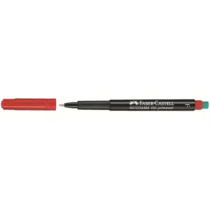 Faber-Castell Multimark Rotulador Permanente 0.6mm Rojo con Goma de Borrar Integrada