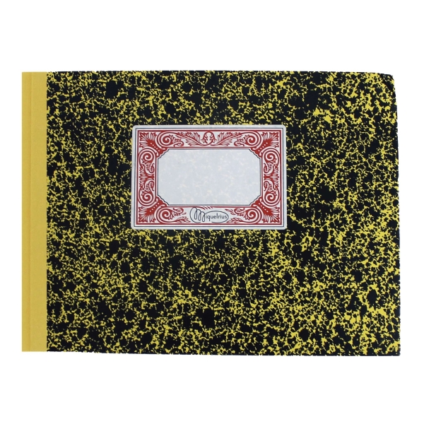 Miquel Rius Cuaderno Cartone Cuentas Corrientes Tamaño 4º Apaisado 100 Hojas - Cubiertas De Carton Contracolado - Lomo De Tela Engomada - Color Rojo Jaspeado