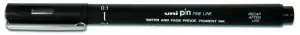 Uni-ball PIN01-200(S) Rotulador Calibrado 0.1mm Tinta Pigmentada Negra Resistente al Agua y Luz