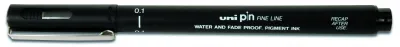 Uni-ball PIN01-200(S) Rotulador Calibrado 0.1mm Tinta Pigmentada Negra Resistente al Agua y Luz