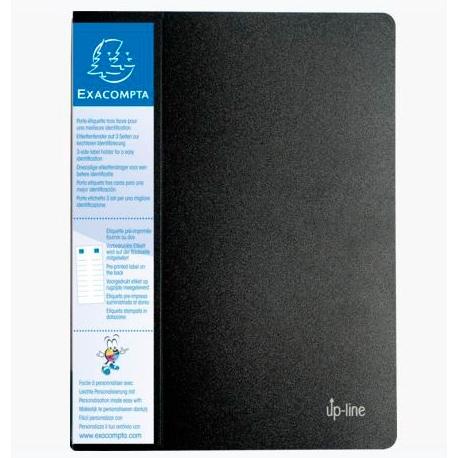 Exacompta Carpeta De 60 Fundas Up-Line A4 C/Porta-Etiqueta 3 Caras Pp Rígido Negro