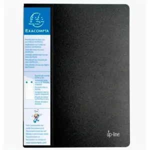 Exacompta Carpeta A4 60 Fundas Up-Line Con Porta-Etiqueta 3 Caras PP Negro